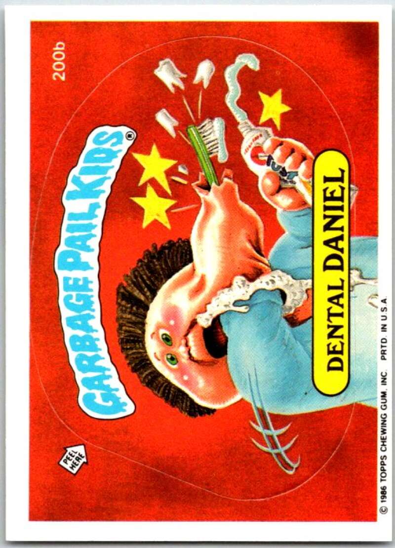 1986 Garbage Pail Kids #200b Dental Daniel V48046