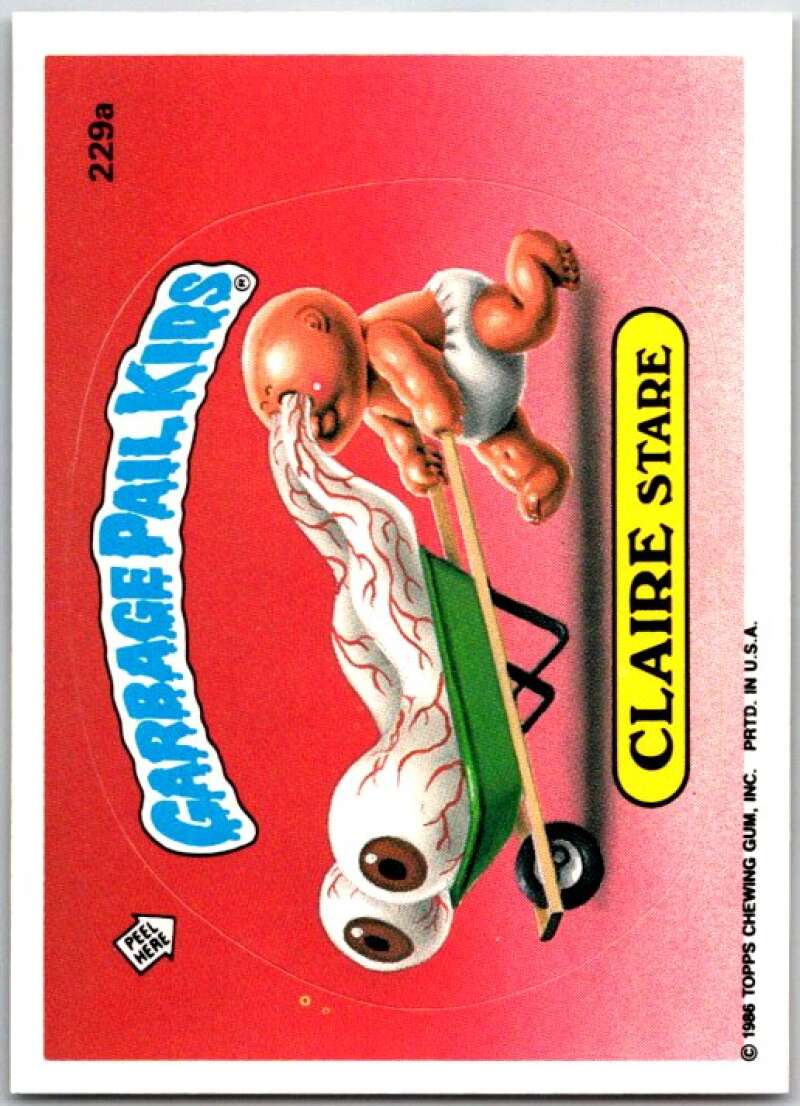 1986 Garbage Pail Kids #229a Claire Stare V48049