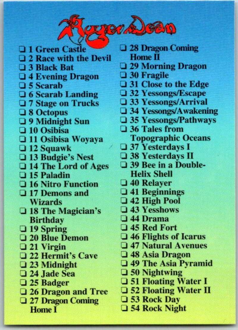 1993 Roger Dean Comic # 90. Checklist V48346