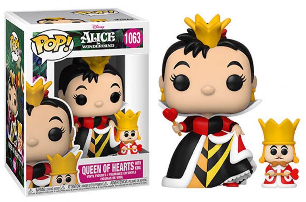 Funko Pop - 1063 Disney - Alice in Wonderland - Queen of Hearts w/King Vinyl Figure Image 1