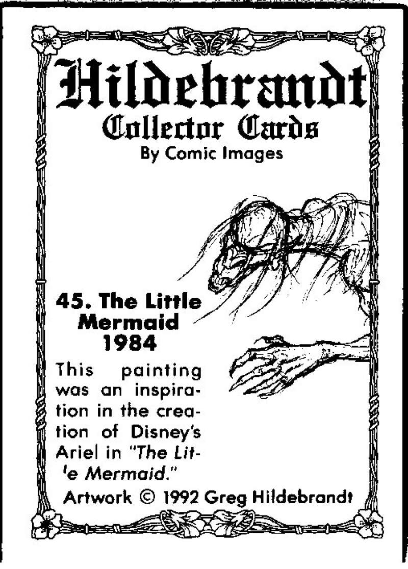 1992 Greg Hildebrandt Comic # 45. The Little Mermaid 1984 V48417
