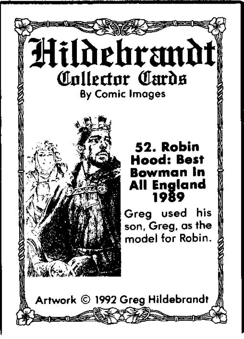 1992 Greg Hildebrandt Comic # 52. Robin Hood: Best Bowman In All V48421