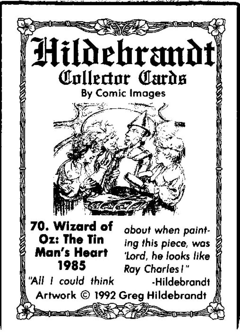 1992 Greg Hildebrandt Comic # 70. Wizard of Oz: The Tin Man's Heart 1985 V48435