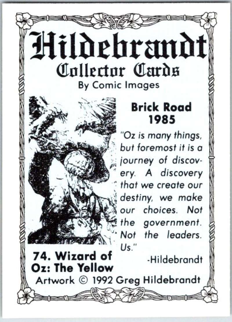 1992 Greg Hildebrandt Comic # 74. Wizard of Oz: The Yellow Brick Road V48437