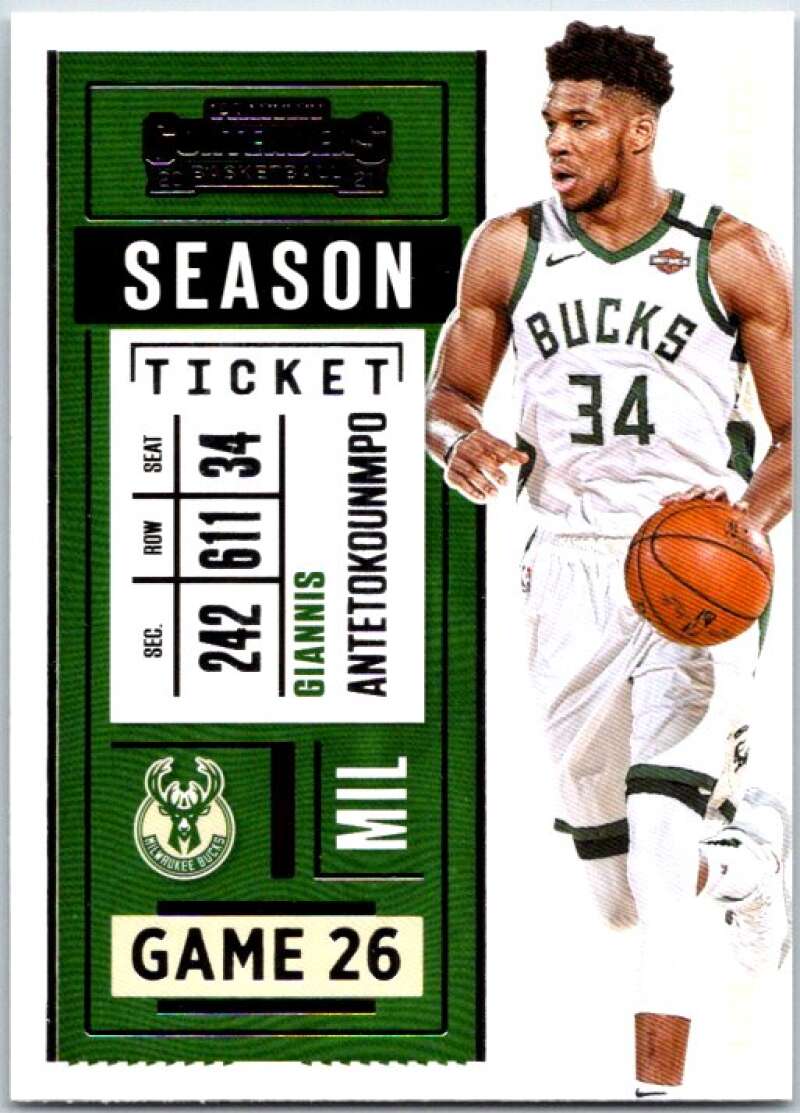 2020-21 Panini Contenders Season Ticket #99 Giannis Antetokounmpo V48378