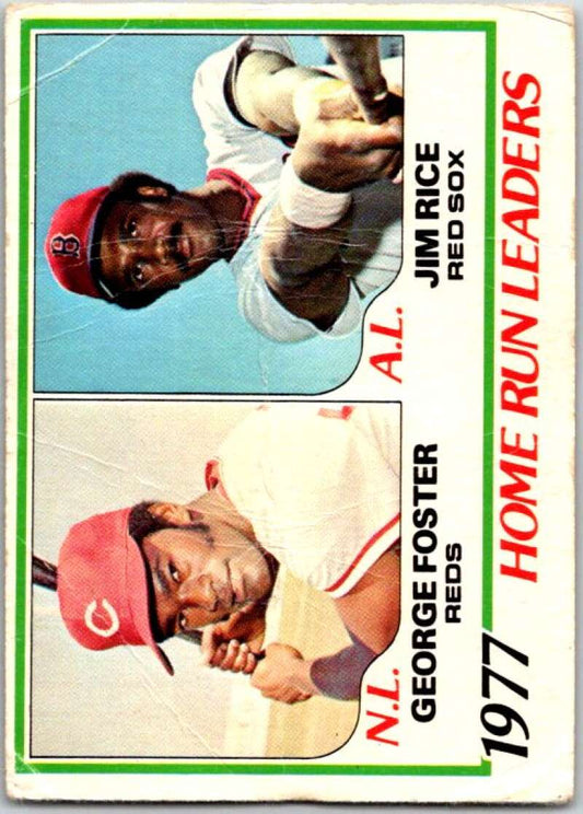1978 O-Pee-Chee MLB #2 George Foster/Jim Rice DP LL   V48457