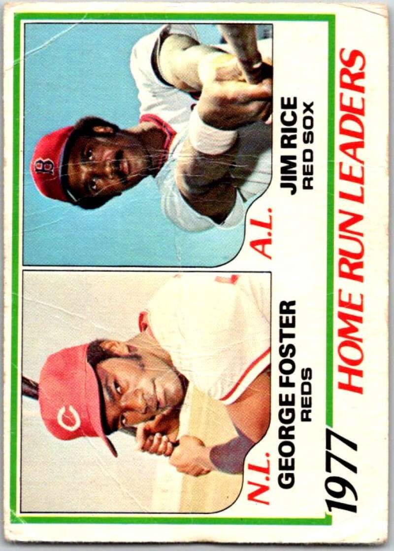 1978 O-Pee-Chee MLB #2 George Foster/Jim Rice DP LL V48457