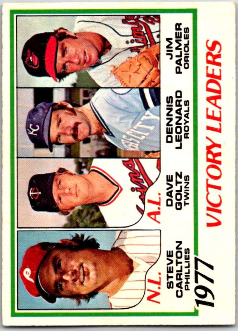 1978 O-Pee-Chee MLB #5 Carlton/Goltz/Leonard/Palmer Leaders V48465