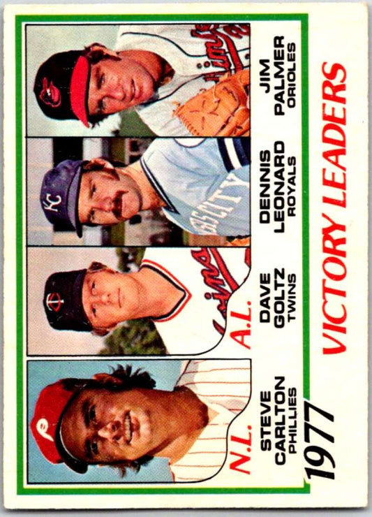 1978 O-Pee-Chee MLB #5 Carlton/Goltz/Leonard/Palmer  Leaders  V48465