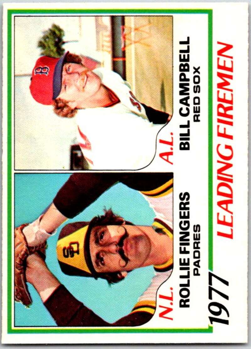 1978 O-Pee-Chee MLB #8 Rollie Fingers/Bill Campbell LL V48471