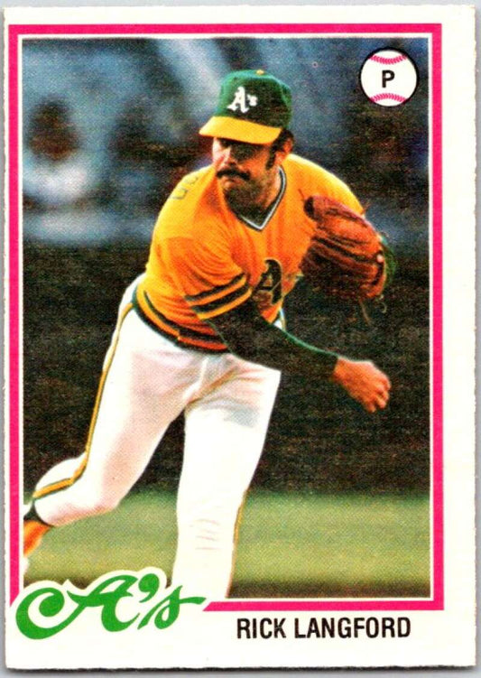 1978 O-Pee-Chee MLB #33 Rick Langford DP  Oakland Athletics  V48534