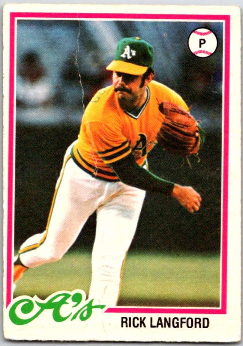 1978 O-Pee-Chee MLB #33 Rick Langford DP Oakland Athletics V48535