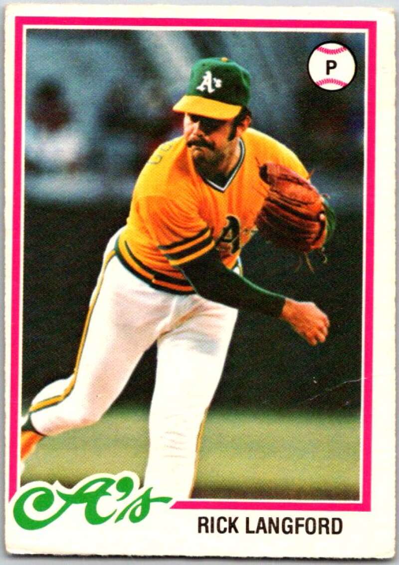 1978 O-Pee-Chee MLB #33 Rick Langford DP Oakland Athletics V48536