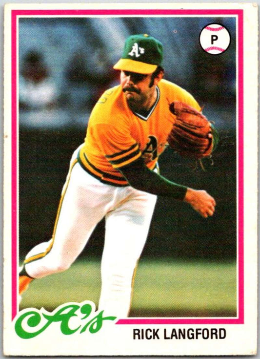 1978 O-Pee-Chee MLB #33 Rick Langford DP  Oakland Athletics  V48537
