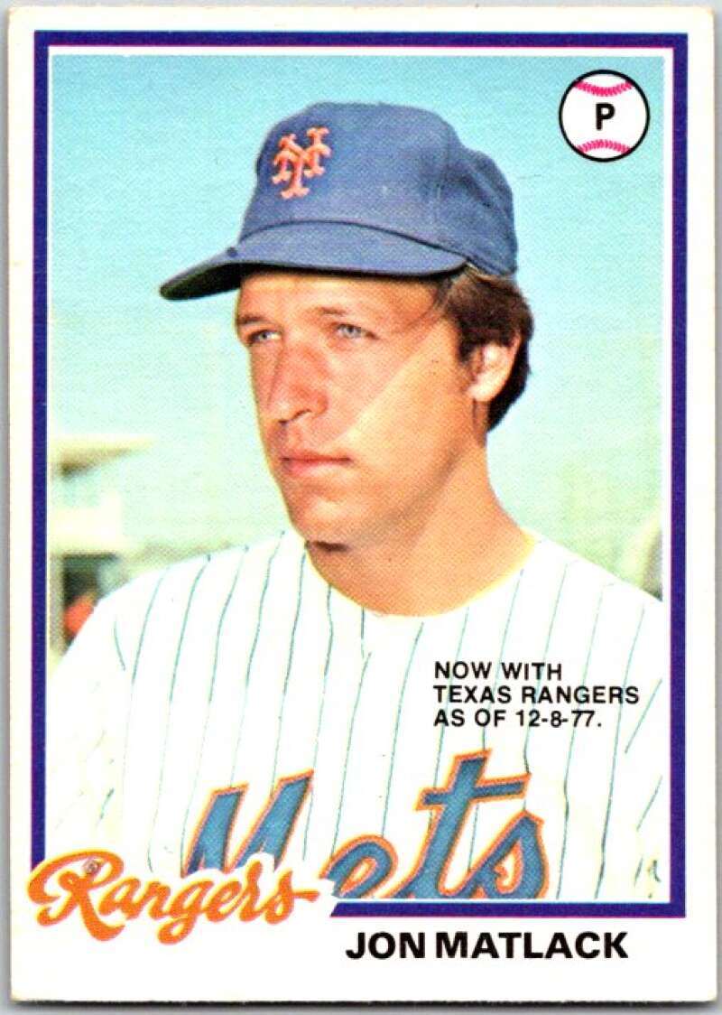 1978 O-Pee-Chee MLB #98 Jon Matlack Rangers/Mets V48668