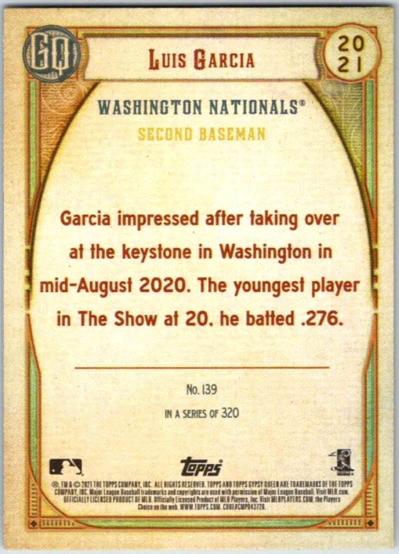2021 Topps Gypsy Queen #139 Luis Garcia RC Rookie Nationals V48935