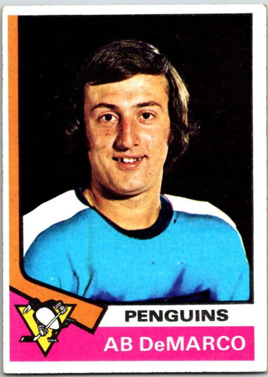 1974-75 Topps #89 Ab DeMarco  Pittsburgh Penguins  V49003