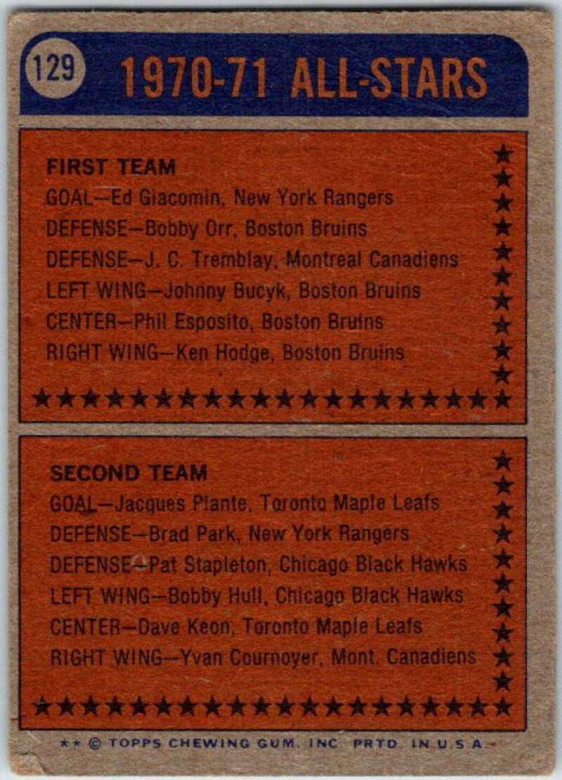 1974-75 Topps #129 Phil Esposito AS Boston Bruins V49016
