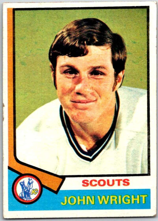 1974-75 Topps #156 John Wright  RC Rookie Kansas City Scouts  V49018