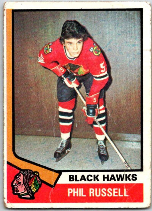 1974-75 Topps #226 Phil Russell  Chicago Blackhawks  V49032