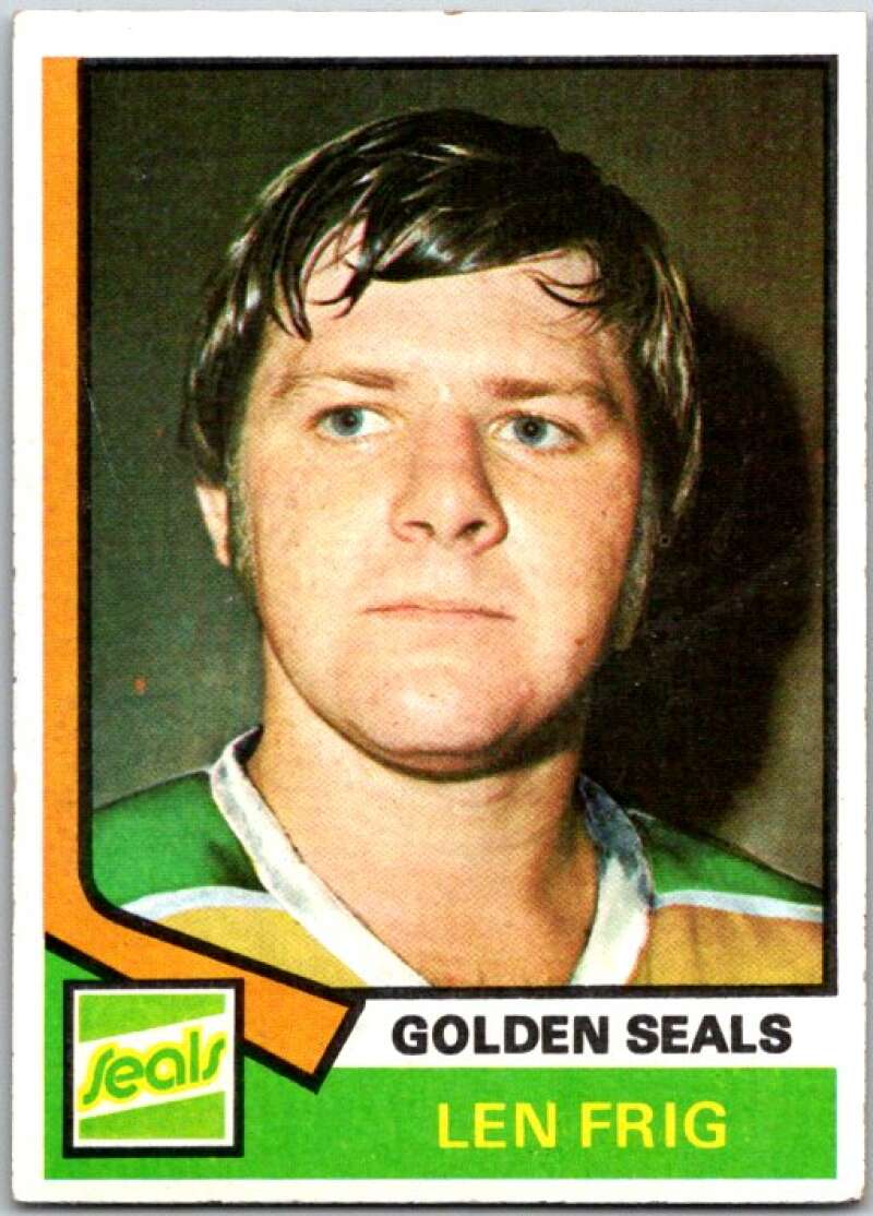 1974-75 Topps #242 Len Frig RC Rookie California Golden Seals V49035