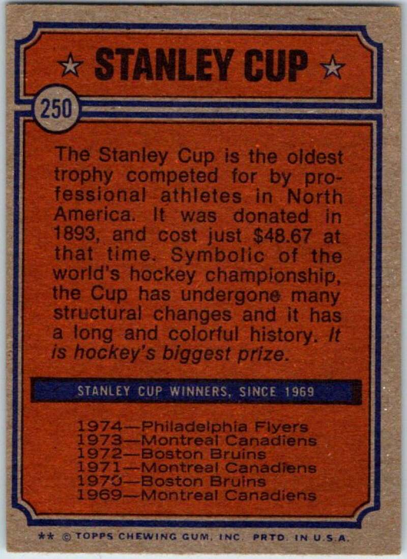 1974-75 Topps #250 Philadelphia Flyers Stanley Cup Flyers V49037
