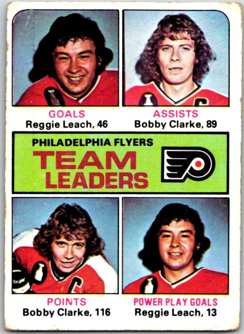 1975-76 Topps #325 Reggie Leach/Bobby Clarke TL V49156