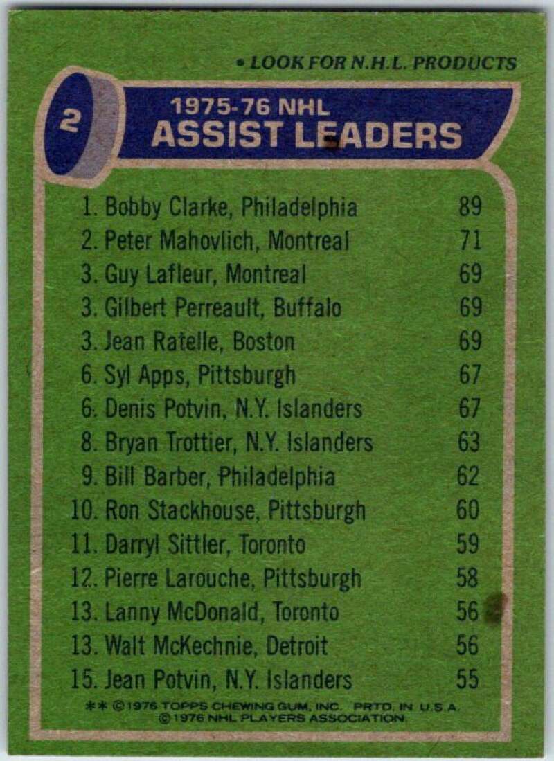 1976-77 Topps #2 Clarke/Mahovlich/Lafleur/ Perreault/Ratelle V49158
