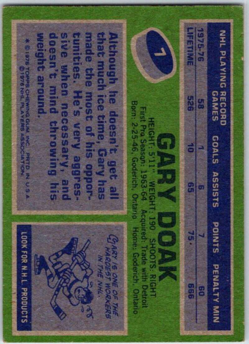 1976-77 Topps #7 Gary Doak Boston Bruins V49164
