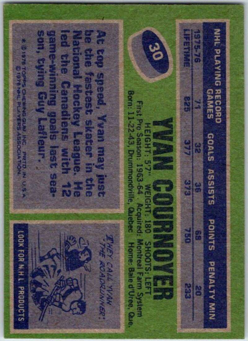 1976-77 Topps #30 Yvan Cournoyer Montreal Canadiens V49173