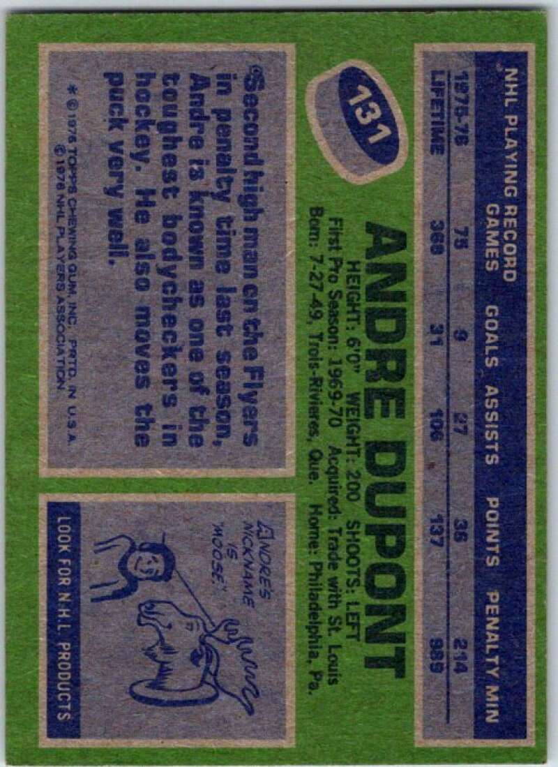 1976-77 Topps #131 Andre Dupont Philadelphia Flyers V49197