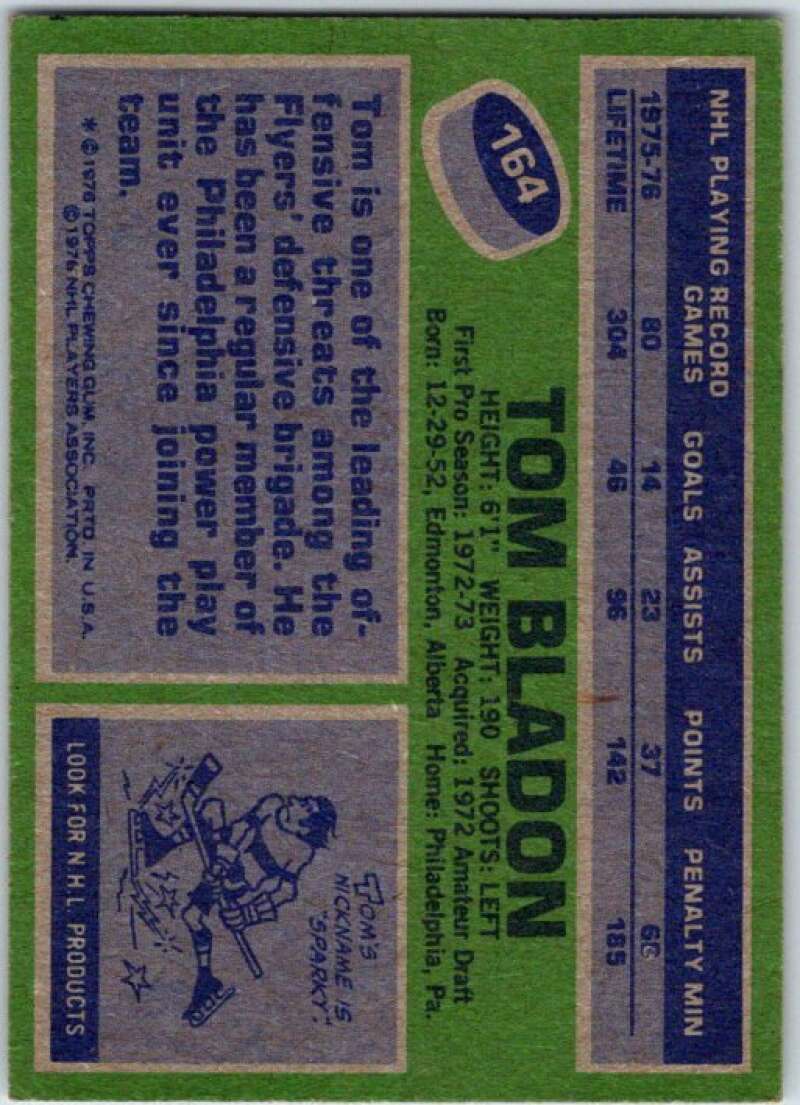 1976-77 Topps #164 Tom Bladon Philadelphia Flyers V49206