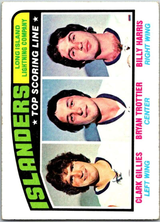 1976-77 Topps #216 Clark Gillies/Bryan Trottier/Billy Harris V49218