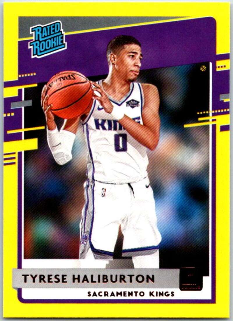 2020-21 Donruss Yellow Flood #231 Tyrese Haliburton Rated Rookies RC V49430
