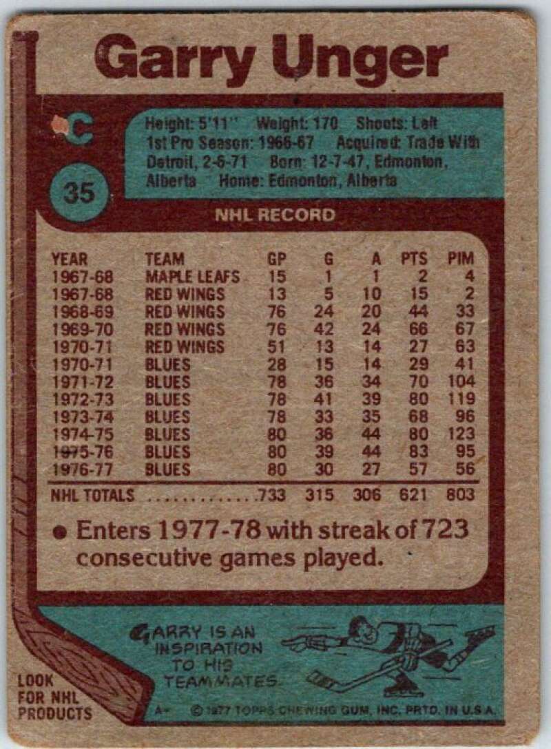 1977-78 Topps #35 Garry Unger V49258