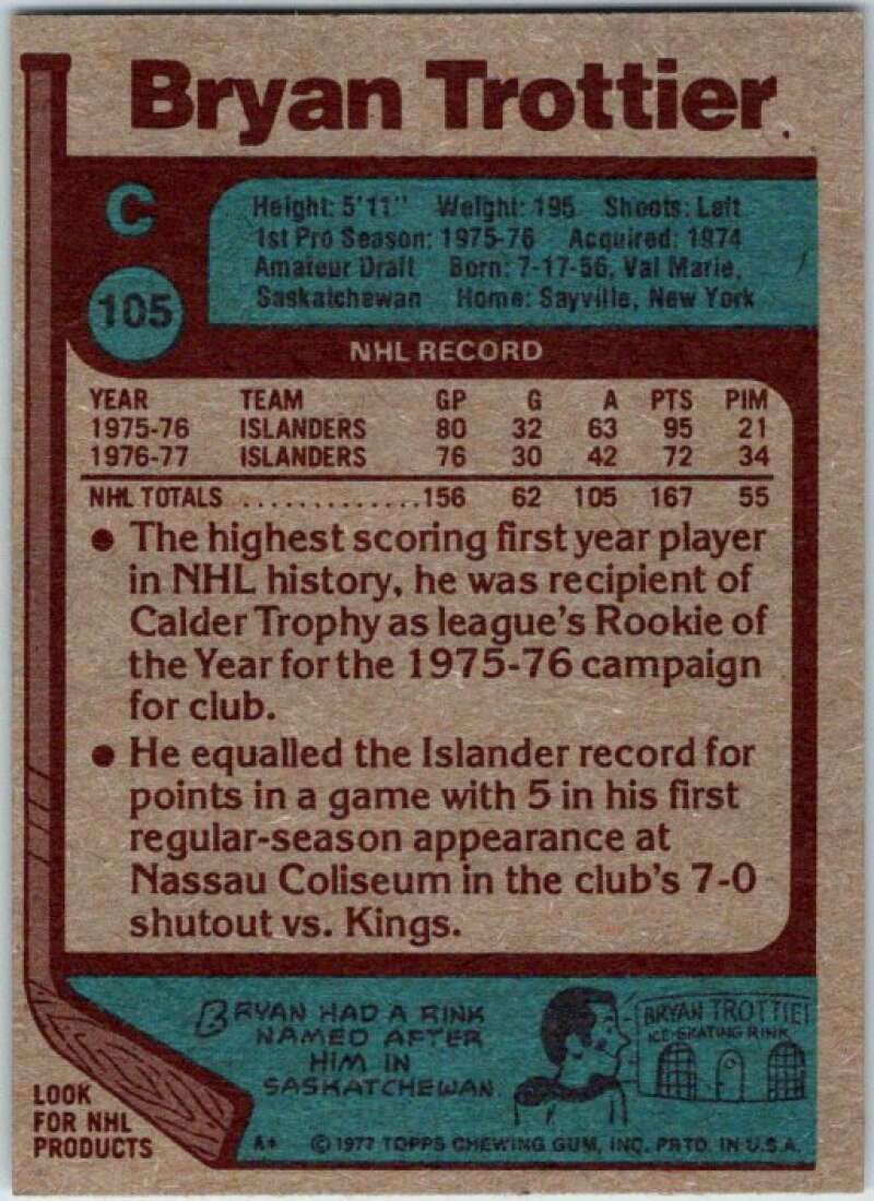 1977-78 Topps #105 Bryan Trottier V49307