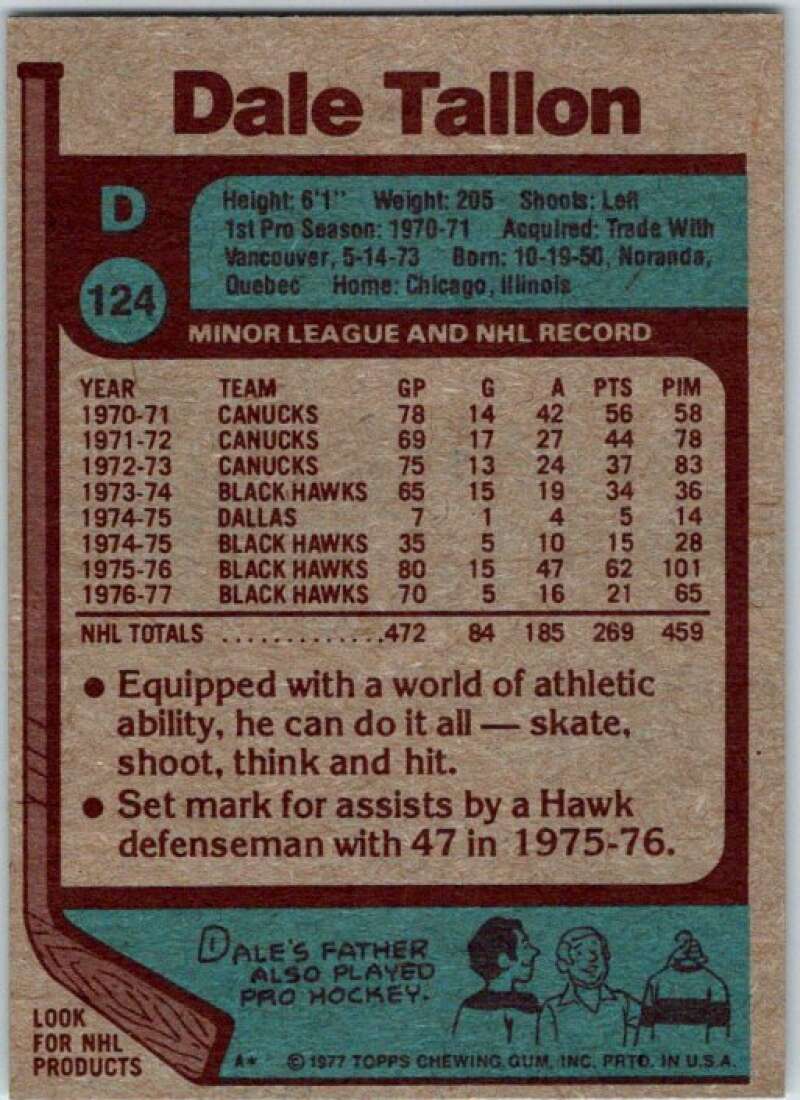 1977-78 Topps #124 Dale Tallon V49321