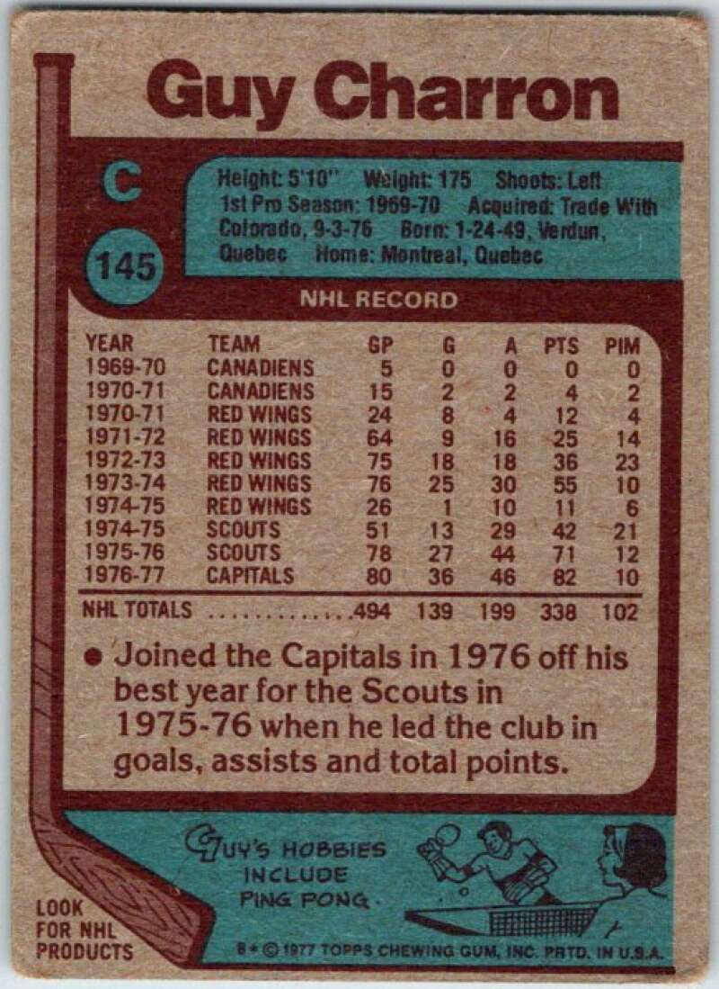 1977-78 Topps #145 Guy Charron V49335