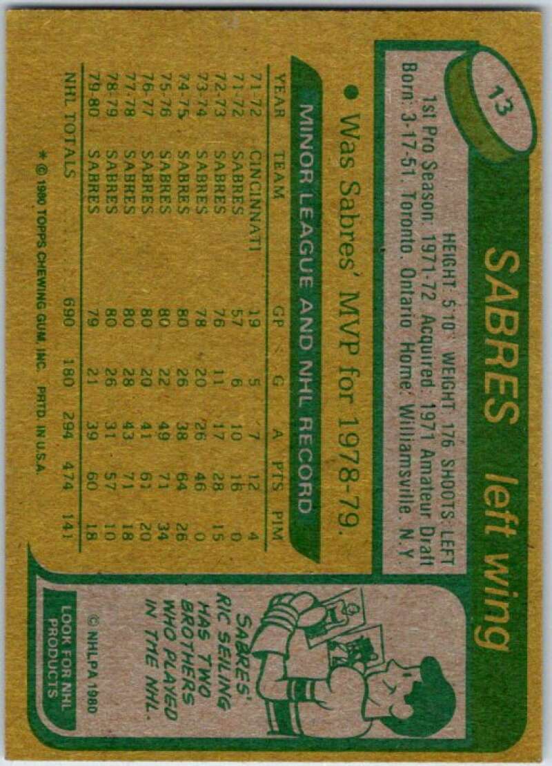 1980-81 Topps #13 Craig Ramsay  Buffalo Sabres  V49465