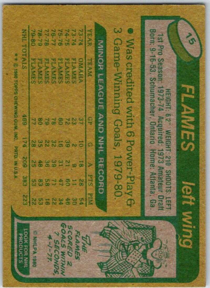 1980-81 Topps #15 Eric Vail Atlanta Flames V49469