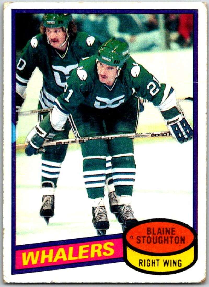 1980-81 Topps #30 Blaine Stoughton Hartford Whalers V49497