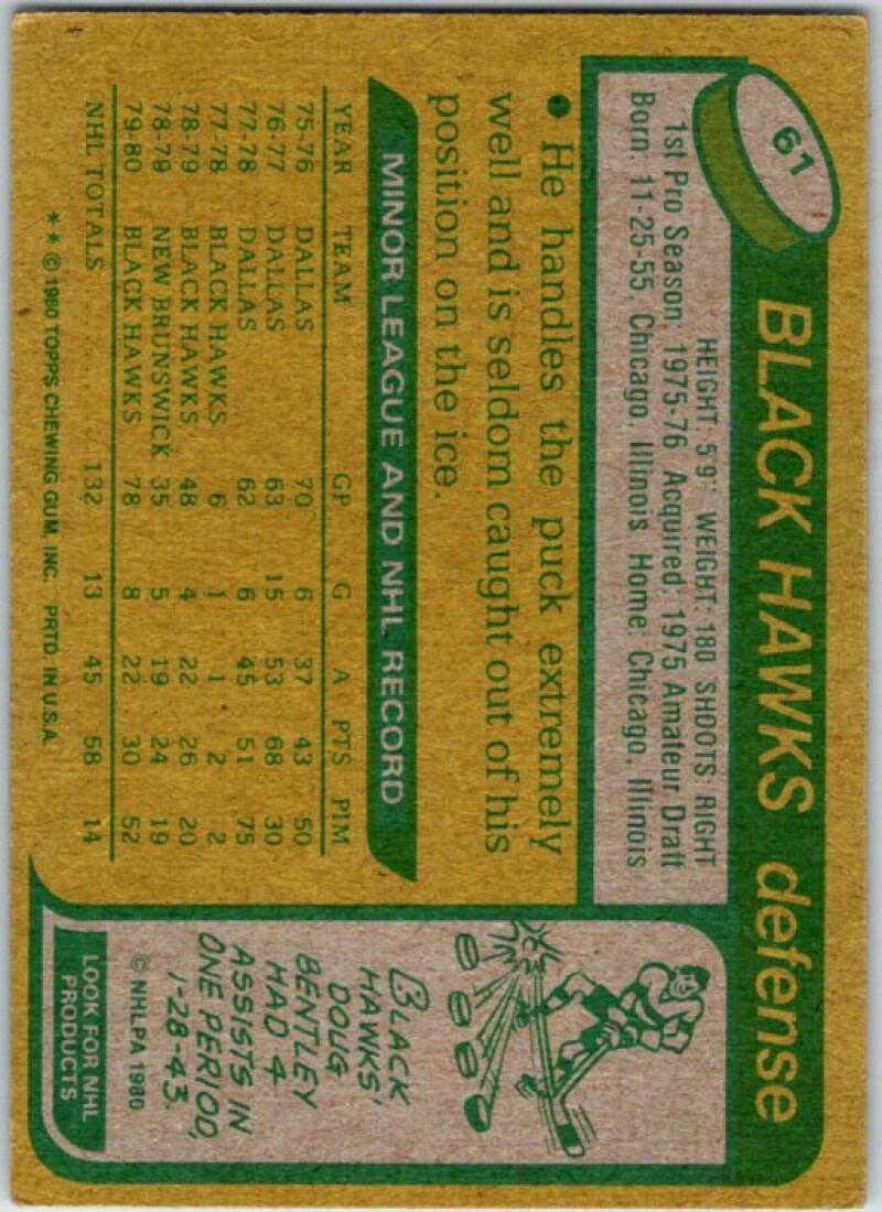 1980-81 Topps #61 Mike O'Connell RC Rookie Chicago Blackhawks V49565