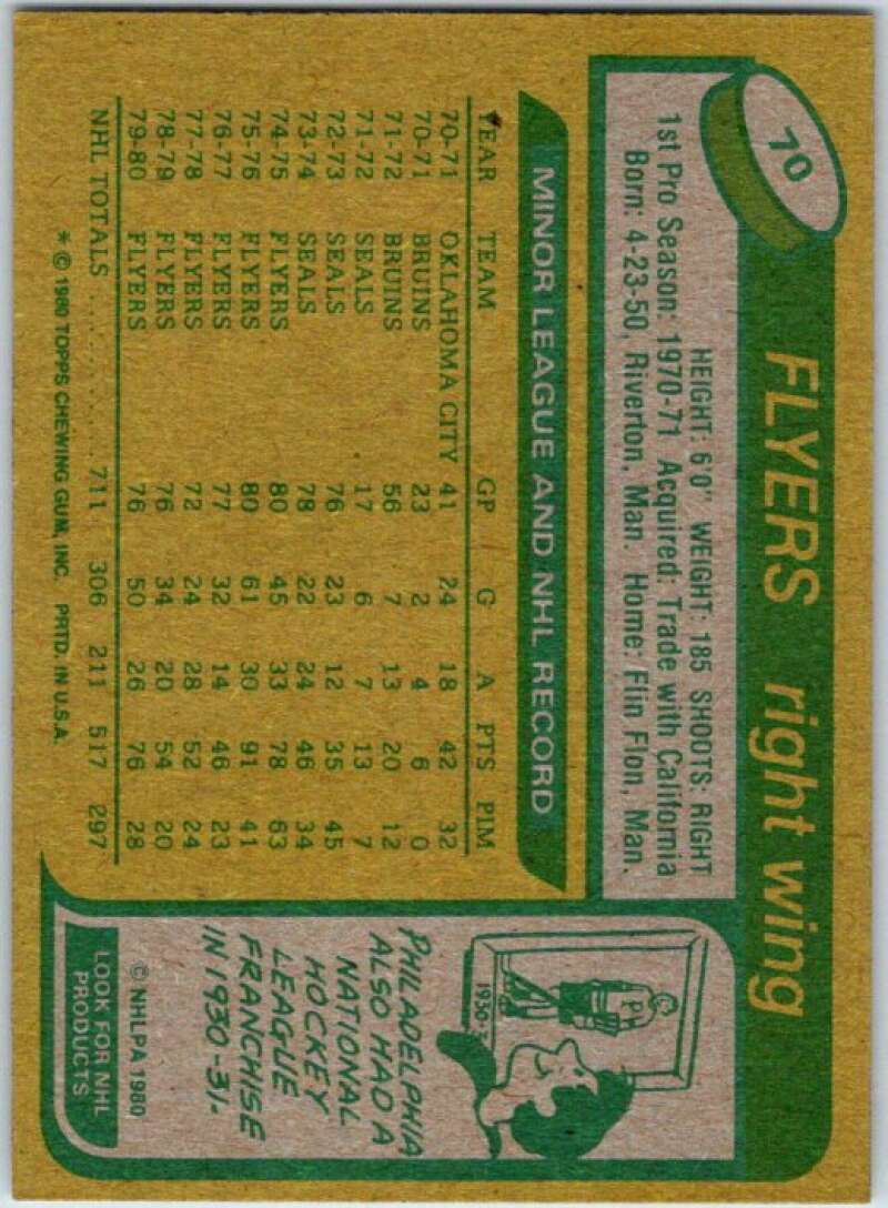 1980-81 Topps #70 Reggie Leach Philadelphia Flyers V49583