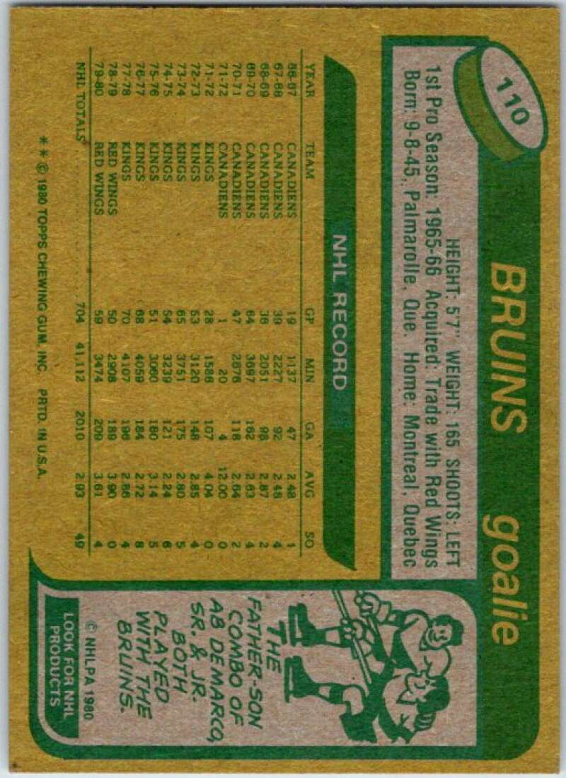 1980-81 Topps #110 Rogie Vachon Boston Bruins V49665