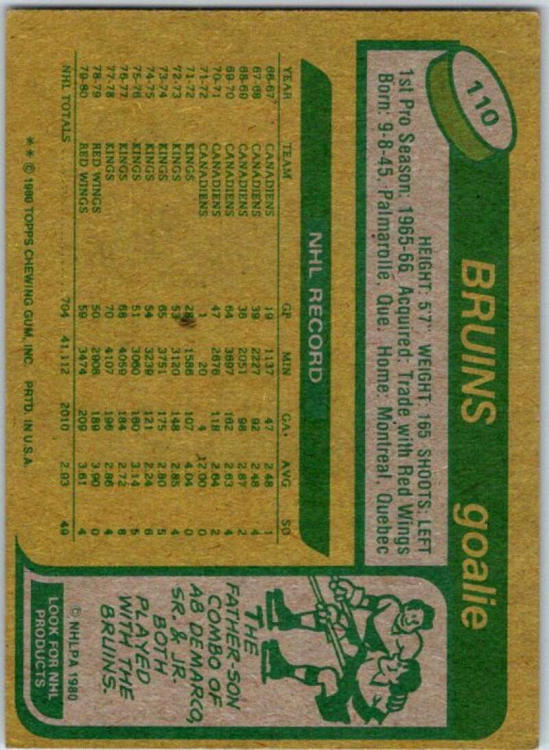 1980-81 Topps #110 Rogie Vachon Boston Bruins V49666