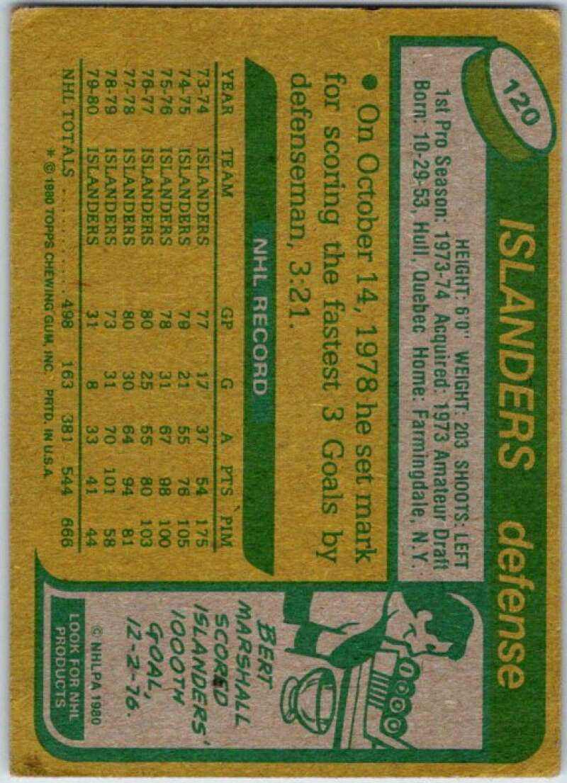 1980-81 Topps #120 Denis Potvin New York Islanders V49691