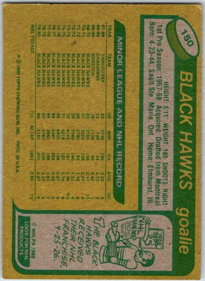 1980-81 Topps #150 Tony Esposito Chicago Blackhawks V49752