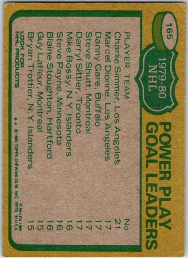 1980-81 Topps #165 Darryl Sittler LL Toronto Maple Leafs V49782