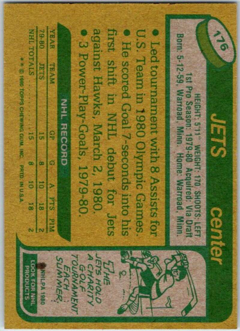 1980-81 Topps #176 Dave Christian OLY RC Rookie Winnipeg Jets V49809