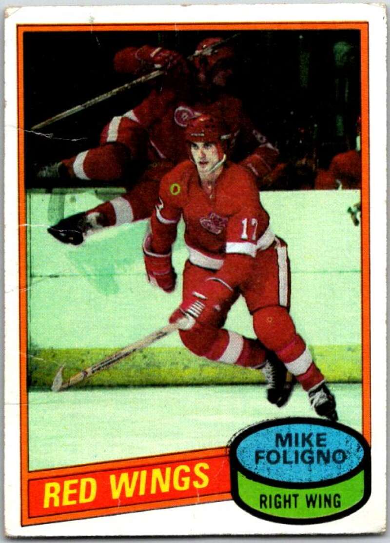 1980-81 Topps #187 Mike Foligno RC Rookie Detroit Red Wings V49826